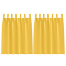 Mørklægningsgardiner med ringe 2 pcs Sennepsgul 140 x 140 cm