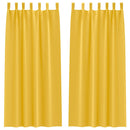 Mørklægningsgardiner med ringe 2 pcs Sennepsgul 245 x 140 cm
