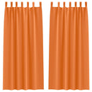 Mørklægningsgardiner med ringe 2 pcs Lys Orange 225 x 140 cm