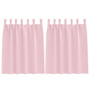 Mørklægningsgardiner med ringe 2 pcs Lyserød 140 x 140 cm