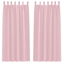 Mørklægningsgardiner med ringe 2 pcs Lyserød 245 x 140 cm