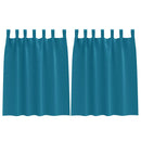 Mørklægningsgardiner med ringe 2 pcs Turkis 140 x 140 cm