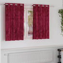 Velour Gardiner med gardiner 2 pcs Vinrød 140 x 140 cm Fløjl