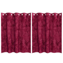 Velour Gardiner med gardiner 2 pcs Vinrød 140 x 140 cm Fløjl