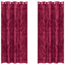 Velour Gardiner 2 stk. Vinrød 225 x 140 cm Fløjl