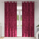 Velour Gardiner med gardiner 2 pcs Vinrød 245 x 140 cm Fløjl