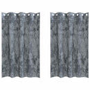 Velour Gardiner 2 stk. Sølvgrå 175 x 140 cm Fløjl