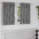 Velour Gardiner 2 stk. Grå 140 x 140 cm Fløjl