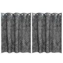 Velour Gardiner 2 stk. Grå 140 x 140 cm Fløjl