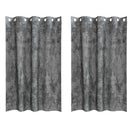 Velour Gardiner 2 stk. Grå 175 x 140 cm Fløjl