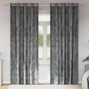 Velour Gardiner 2 stk. Grå 225 x 140 cm Fløjl