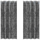 Velour Gardiner 2 stk. Grå 245 x 140 cm Fløjl