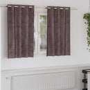 Velour Gardiner 2 stk. Brun 140 x 140 cm Fløjl