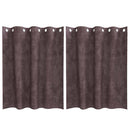 Velour Gardiner 2 stk. Brun 140 x 140 cm Fløjl