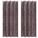 Velour Gardiner 2 stk. Brun 260 x 140 cm Fløjl