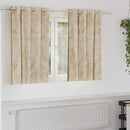 Velour Gardiner 2 stk. Creme 140 x 140 cm Fløjl