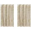 Velour Gardiner 2 stk. Creme 175 x 140 cm Fløjl