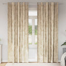 Velour Gardiner 2 stk. Creme 225 x 140 cm Fløjl
