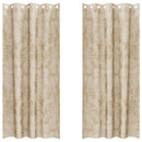 Velour Gardiner 2 stk. Creme 225 x 140 cm Fløjl