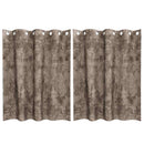 Velour Gardiner 2 stk. Cappuccino 140 x 140 cm Fløjl