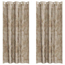 Velour Gardiner 2 stk. champagnefarvet 245 x 140 cm Fløjl