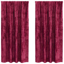 Velour Gardiner med gardiner 2 pcs Vinrød 175 x 140 cm Fløjl