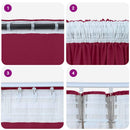Velour Gardiner med gardiner 2 pcs Vinrød 225 x 140 cm Fløjl