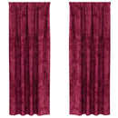 Velour Gardiner med gardiner 2 pcs Vinrød 245 x 140 cm Fløjl