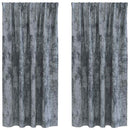 Velour Gardiner med gardiner 2 pcs Sølvgrå 175 x 140 cm Fløjl