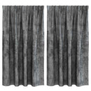 Velour Gardiner med gardiner 2 pcs Grå 140 x 140 cm Fløjl
