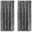 Velour Gardiner med gardiner 2 pcs Grå 175 x 140 cm Fløjl