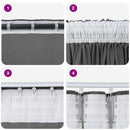 Velour Gardiner med gardiner 2 pcs Grå 225 x 140 cm Fløjl