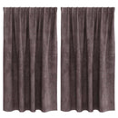 Velour Gardiner med gardiner 2 pcs Brun 140 x 140 cm Fløjl