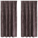 Velour Gardiner med gardiner 2 pcs Brun 175 x 140 cm Fløjl