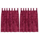 Velour Gardiner med gardiner 2 pcs Vinrød 140 x 140 cm Fløjl