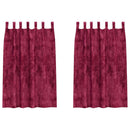 Velour Gardiner med gardiner 2 pcs Vinrød 175 x 140 cm Fløjl