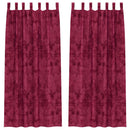 Velour Gardiner med gardiner 2 pcs Vinrød 245 x 140 cm Fløjl