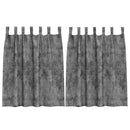 Velour Gardiner med gardiner 2 pcs Grå 140 x 140 cm Fløjl