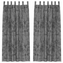 Velour Gardiner med gardiner 2 pcs Grå 260 x 140 cm Fløjl