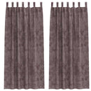 Velour Gardiner med gardiner 2 pcs Brun 245 x 140 cm Fløjl