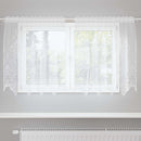 Lace Gardin med gardiner Blomstret Hvid 100 x 150 cm Polyester
