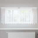 Lace Gardin med gardiner Blomstret Hvid 100 x 200 cm Polyester