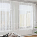 Lace Gardin med gardiner Blomstret Hvid 200 x 900 cm Polyester