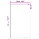 Lace Gardin med gardiner Blomstret Hvid 300 x 150 cm Polyester