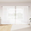 Lace Gardin med gardiner Blomstret Hvid 200 x 300 cm Polyester
