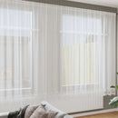 Lace Gardin med gardiner Blomstret Hvid 220 x 500 cm Polyester