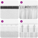 Lace Gardin med gardiner Blomstret Hvid 140 x 750 cm Polyester