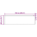 Lace Gardin med gardiner Blomstret Hvid 200 x 750 cm Polyester