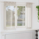Voile Gardin 2 stk. Sandfarvet 175 x 140 cm Polyester