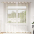 Voile Gardin 2 stk. Sandfarvet 245 x 140 cm Polyester